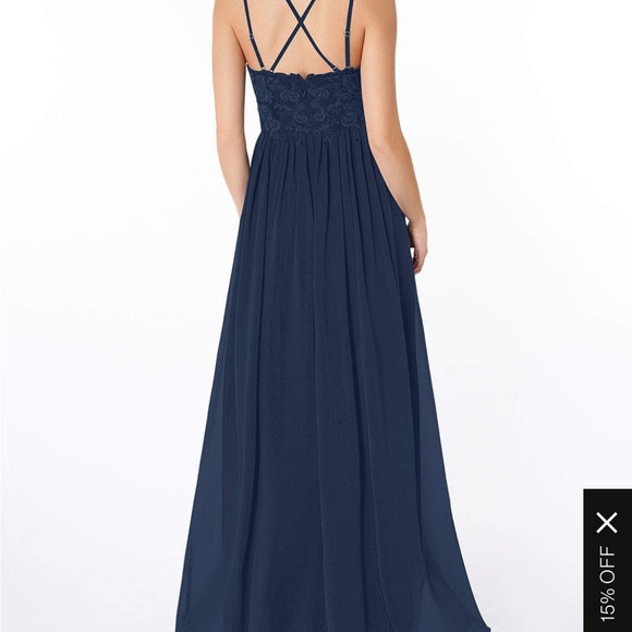 Azazie Shanna Bridesmaid Dress Dark Navy. EUC. Worn once. - Picture 4 of 8